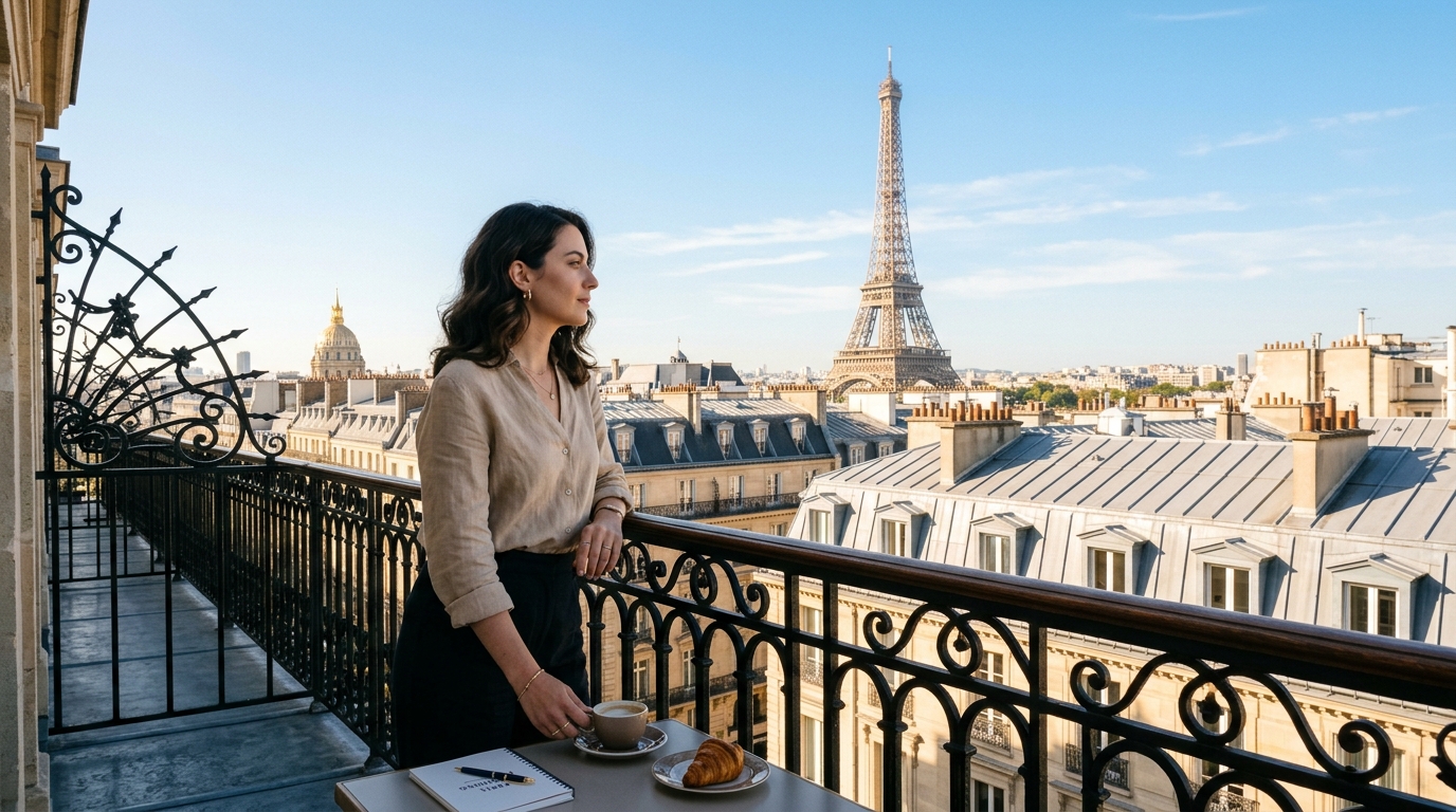Apprendre le français avec vue sur Paris et la Tour Eiffel